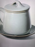 雅瓷汝窯辦公室茶杯陶瓷男士茶具茶水分離帶茶濾底托泡茶杯石瓢杯禮物 汝窯石瓢杯290ml1只 曬單實拍圖