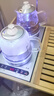 豐谷全自動上水電熱水壺 茶臺燒水壺 家用辦公嵌入式茶桌茶幾一體機茶具電茶爐套裝 1L （37*20cm）底部雙加水拉絲銀-蒸茶款 曬單實拍圖