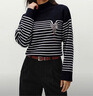 森馬（Semir）森柔|地理系列毛衣女冬季半高領刺繡條紋衫101724107022 曬單實拍圖