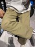 晗鯊冰絲休閑褲夏季薄款工裝褲男運動(dòng)透氣速干直筒褲子男寬松闊腿長(cháng)褲 卡其色 XL （120-140斤） 曬單實(shí)拍圖