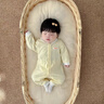 巴拉巴拉童裝嬰兒衣服寶寶連體衣睡衣新生兒哈衣爬服軟萌舒適時(shí)尚 蛾黃31006 66cm 曬單實(shí)拍圖