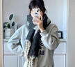 栢啟歆圍巾女秋冬季保暖加厚圍脖防風(fēng)護頸麻花辮長(cháng)款披肩韓系ins氛圍感 麻花辮圍巾【黑灰色】 約40*220cm 曬單實(shí)拍圖