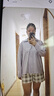 獨束大碼女裝2025春法式V領(lǐng)蕾絲拼接襯衫微胖氣質(zhì)通勤顯瘦上衣 薄霧紫 2XL (尺碼：4) 曬單實(shí)拍圖