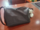 裘真【明星推薦】經(jīng)典hobo包植鞣牛皮腋下通勤休閑餃子女包 咖啡色-小號 小包/大包 曬單實(shí)拍圖