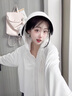 日本防曬衣女新款原紗型斗篷夏季寬松舒適透氣薄款冰絲防曬服外套 淺灰色【云朵原紗】 均碼 適合80-170斤 曬單實拍圖
