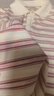 百圖betu女裝2025夏季新款T恤段染紗色織坑條條紋短袖t恤女2504T16 粉條紋 M 曬單實拍圖