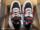 喬丹男童滑板鞋兒童魔術(shù)貼休閑鞋春秋款革面大童鞋 黑色/喬丹白 36 曬單實(shí)拍圖