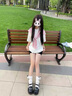 辰衣純美式甜妹學(xué)院風(fēng)格子披肩純棉短袖t恤女夏季oversize韓系休閑上衣 白色（純棉優(yōu)質(zhì)版） XL 曬單實(shí)拍圖