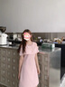 夏季南油重工釘鉆名媛氣質(zhì)優(yōu)雅女人露肩連衣裙女裝新 粉色 L 曬單實(shí)拍圖