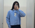 優(yōu)衣庫女裝/男女同款牛津紡箱型襯衫/長(cháng)袖襯衣空調衫合作款479974 479974/64湖藍色 M /160/84A 曬單實(shí)拍圖