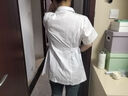 醫(yī)緣醫(yī)緣護(hù)士服分體套裝立領(lǐng)圓領(lǐng)口腔牙科工作服導(dǎo)診服長短袖護(hù)士服 女白色小圓領(lǐng)長袖小褂加褲子 L 曬單實(shí)拍圖