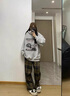 MMOPTOP復(fù)古做舊格子直筒褲子夏季男潮流寬松垂感闊腿褲MXXK42黃色XL 曬單實拍圖