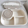 沃德百惠（WORTHBUY）飯盒可微波爐加熱小學(xué)生上班族便攜餐盒分格便當盒帶湯碗 卡其蓋 曬單實(shí)拍圖