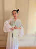 依儷烏漢服女童新款2024兒童古裝中國(guó)超仙唐裝古風(fēng)女孩連衣裙 青棠-長(zhǎng)袖-腰鏈【送頭飾】 110 曬單實(shí)拍圖