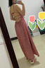 爾山集露背紅色格子吊帶連衣裙女夏季海邊度假風(fēng)田園風(fēng)收腰氣質(zhì)長(cháng)裙 【紅格+頭巾】L（100-110斤） 曬單實(shí)拍圖