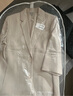 白領(lǐng)米色麻紗西服領(lǐng)兩粒金環(huán)扣七分袖上衣 MASHA20-601 米色 170/XL 曬單實(shí)拍圖