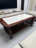 超益嘉新中式巖板全實(shí)木茶幾簡(jiǎn)約茶臺茶幾桌現代客廳家用雙層小戶(hù)型茶桌 紅棕色+雪山白巖板 長(cháng)140cm*寬70cm*高50cm 曬單實(shí)拍圖