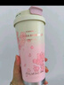 Vanow保溫杯櫻花女生咖啡陶瓷內(nèi)膽吸管杯子家居館水杯教師節(jié)送老師禮物 曬單實拍圖