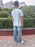 izzue IT美式寬松直筒水洗牛仔褲男2025夏季潮牌百搭破洞長(zhǎng)褲子 曬單實(shí)拍圖
