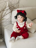 優(yōu)奇嬰兒衣服秋裝連體衣小月齡女寶寶滿(mǎn)月百天超萌公主紅色哈衣外出服 紅色 66cm 曬單實(shí)拍圖