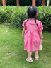 mlgt kids女童連衣裙2025夏季新款兒童公主裙洋氣棉布裙女寶寶短袖裙 西瓜紅 100 cm 曬單實(shí)拍圖