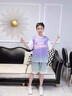 G.duck小黃鴨童裝兒童籃球服套裝夏季洋氣薄款女童套裝速干夏款大童服裝 紫色 可定制 150 (建議140cm 12-13歲左右)cm 曬單實(shí)拍圖