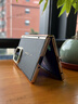 智父三星zfold7手機殼新款z fold7折疊屏真皮保護殼鏡頭支架中軸全包SAMSUNG超薄高級電鍍邊框防摔外殼 高清款【暗影藍】頭層牛皮丨殼膜一體丨鏡頭支架 曬單實拍圖
