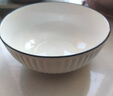 賀川屋湯碗大號日式釉下彩8英寸斗笠碗家用大碗吃面碗 2只裝 豎紋黑線 曬單實拍圖