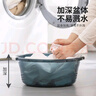 茶花 洗臉洗頭盆 嬰兒洗澡盆 塑料盆子洗衣盆 大水盆38cm 藍灰 1只裝 曬單實(shí)拍圖