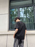 Wassup Sohot短袖t恤男夏季潮流鋼印半袖打底衫青少年圓領上衣男裝 黑色 XL 曬單實拍圖