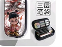 山禾2025爆款哪吒之魔童鬧海筆袋3層多功能帆布文具盒小學生初中生大容量兒童文具鉛筆盒 哪吒【3層大容量】帆布筆袋 曬單實拍圖