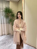 吳蠶里（WUCANLI）2025新款刺繡羊毛圍巾女冬季新款媽媽生日禮物送長(cháng)輩保暖披肩禮盒 蘭亭玫瑰-粉咖 曬單實(shí)拍圖