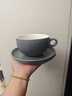 SIMELO咖啡杯拉花杯專(zhuān)用陶瓷杯拿鐵杯下午茶大口徑杯碟套裝陶瓷慧蘭灰 曬單實(shí)拍圖