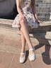 妙麗（Millies）品牌輕奢高定休閑女鞋2025新款復(fù)古法式瑪麗珍鞋女士平底淺口單鞋 米色 36 曬單實(shí)拍圖