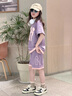 G.duck女童夏季套裝2026新款洋氣兒童夏裝時(shí)髦小女孩短袖短褲運動(dòng)兩件套 JMXD紫色套裝 150 cm 曬單實(shí)拍圖