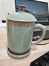 典躍汝窯辦公杯高檔辦公室茶水分離泡茶杯陶瓷水杯大師手工老板杯送禮 秘色辦公杯-龍韻杯（禮盒裝） 曬單實(shí)拍圖
