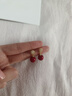 伊燦新年酒紅色水鉆耳釘女小眾耳夾2025年新款爆款無(wú)耳洞耳飾耳環(huán) 新年紅色耳釘 曬單實(shí)拍圖