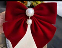 尚戈（SHANGGE）新娘紅色蝴蝶結(jié)發(fā)夾女生禮物復(fù)古酒結(jié)婚禮裝飾套裝 新娘蝴蝶結(jié)套裝 曬單實(shí)拍圖