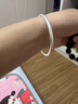 老廟銀手鐲足銀古法傳承光圈銀鐲子磨砂實(shí)心素圈手鐲送女友老婆 約：25g 圈口56號(hào)（實(shí)心） 曬單實(shí)拍圖