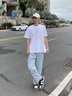Wassup Sohot牛仔褲男秋季透氣直筒寬松潮牌闊腿休閑褲子男裝 淺藍 XL 曬單實拍圖
