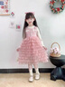 G.duck小黃鴨童裝公主裙女童春秋季洋氣可愛(ài)兒童連衣裙小香風(fēng)蛋糕裙套裝 粉色 120 （建議身高110cm  6-7歲）cm 曬單實(shí)拍圖