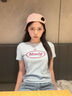 MMLG 87mm 短袖t恤女夏季新款正肩修身顯瘦韓系潮牌百搭短款上衣女 淺藍(lán)色 S 曬單實(shí)拍圖