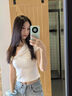 貞喜氣純欲風(fēng)一字肩上衣女新款夏美式辣妹緊身露鎖骨蝴蝶結(jié)甜辣短款T恤 白色 M 曬單實(shí)拍圖