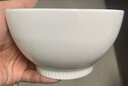 潔雅杰陶瓷碗家用米飯碗釉下彩5.5英寸飯碗小碗面碗餐具套裝6只裝純白 曬單實(shí)拍圖