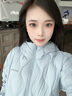 波司登（BOSIDENG）谷愛(ài)凌同款輕薄鵝絨羽絨服女短款連帽葫蘆紋修身連帽便捷收納外套 晴山藍5702 S 160/84A 曬單實(shí)拍圖