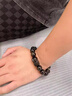 京鑒黑曜石手串水晶男士六字真言金曜石三全貔貅手鏈本命轉(zhuǎn)運生日禮物 千手觀音-【鼠】12mm 男女通款 曬單實拍圖