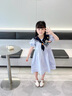 G.DUCKKIDS童裝女童連衣裙夏季2024新款洋氣女大童夏裝學(xué)院風(fēng)純棉兒童裙子潮 藏青 吸汗棉質(zhì) 160 建議150-160cm12-13歲 曬單實拍圖
