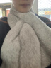 離境天水貂皮草圍巾天鵝絨整皮水毛披肩皮草圍脖男女雙面寬水圍巾整皮毛 珍珠色超寬雙面 曬單實(shí)拍圖