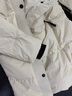 伊芙麗（eifini）蔣欣代言都市戶(hù)外撞色立領(lǐng)設計感連帽長(cháng)款羽絨服女外套冬季新款 米白 S 155/80A 曬單實(shí)拍圖