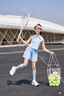 AMENCL童裝女童網(wǎng)球套裝運(yùn)動(dòng)速干裙子2025夏季新款兒童冰絲涼感 19091藍(lán)色背心+6069白色褲裙 140 cm 曬單實(shí)拍圖
